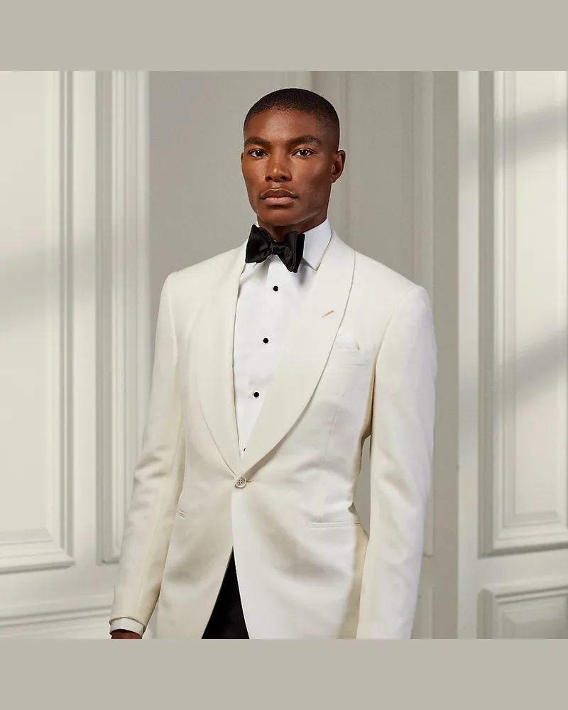 Ralph Lauren Handgefertigtes Smokingjackett Gregory Cream