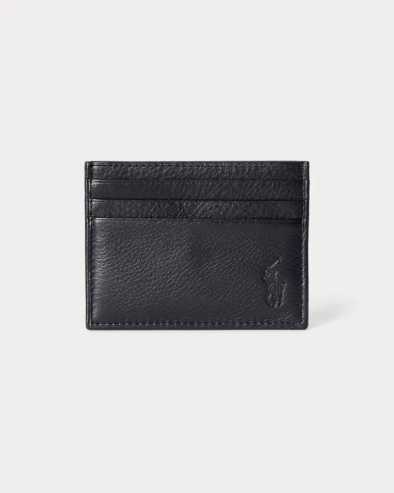 Ralph Lauren Kartenetui aus Narbenleder Black