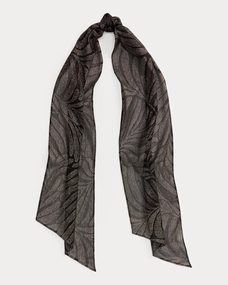 Ralph Lauren Wickelschal aus foliertem Knitterchiffon Brown
