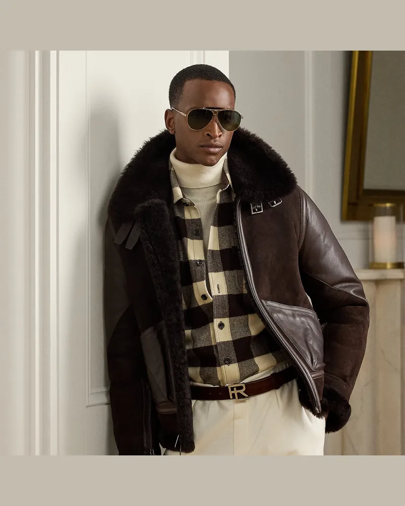 Ralph Lauren Pilotenjacke aus Lammfell Brown
