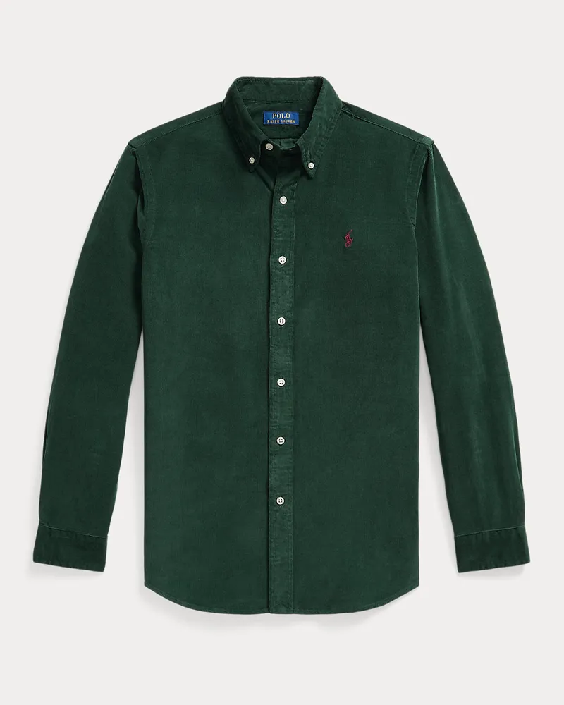 Ralph Lauren Custom-Fit-Kordsamthemd Green