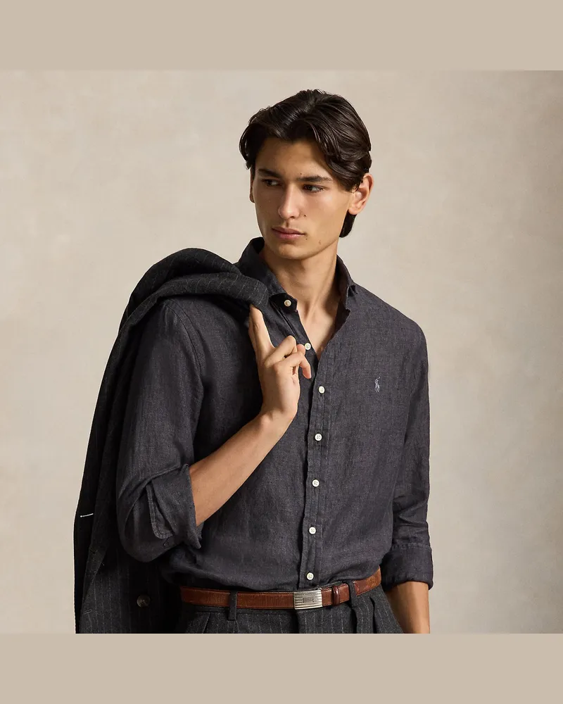 Ralph Lauren Custom-Fit Leinenhemd Grey