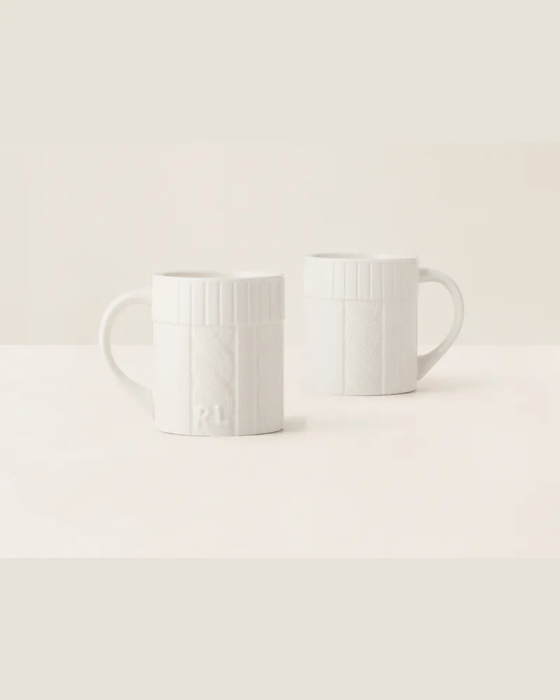 Ralph Lauren Home Keramiktassen-Geschenkset mit Zopfmuster Cream