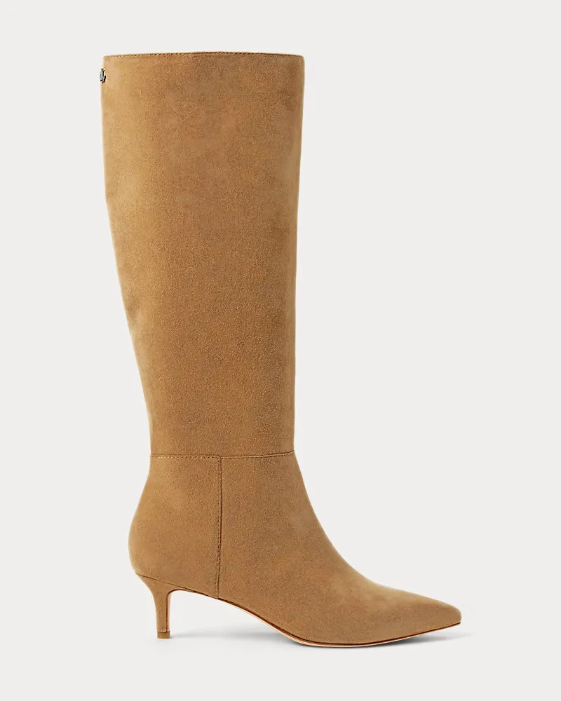 Ralph Lauren Hoher Wildlederstiefel McKay mit Absatz Tan