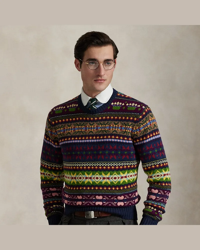 Ralph Lauren Fair-Isle-Pullover aus Baumwollmischung Blue