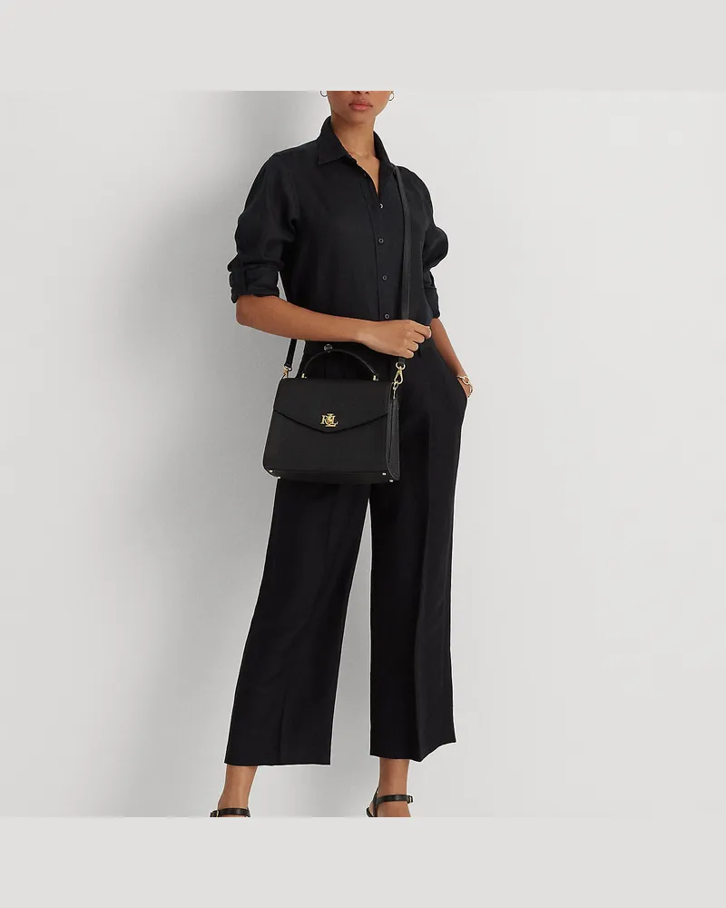 Ralph Lauren Umhängetasche Farrah aus Narbenleder Black