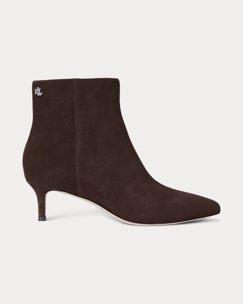 Ralph Lauren Wildleder-Stiefelette McKay mit Absatz Brown