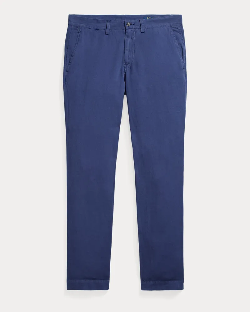 Ralph Lauren Straight-Fit Hose aus Baumwoll-Leinen Blue