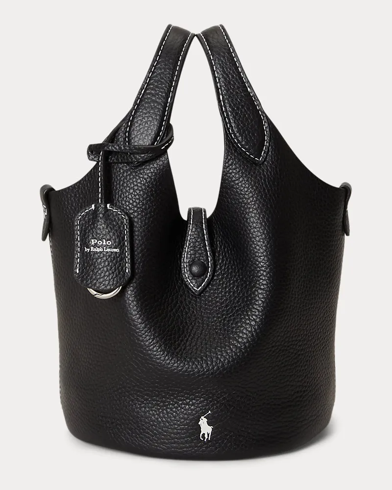 Ralph Lauren Kleine Umhängetasche Polo Play aus Leder Black