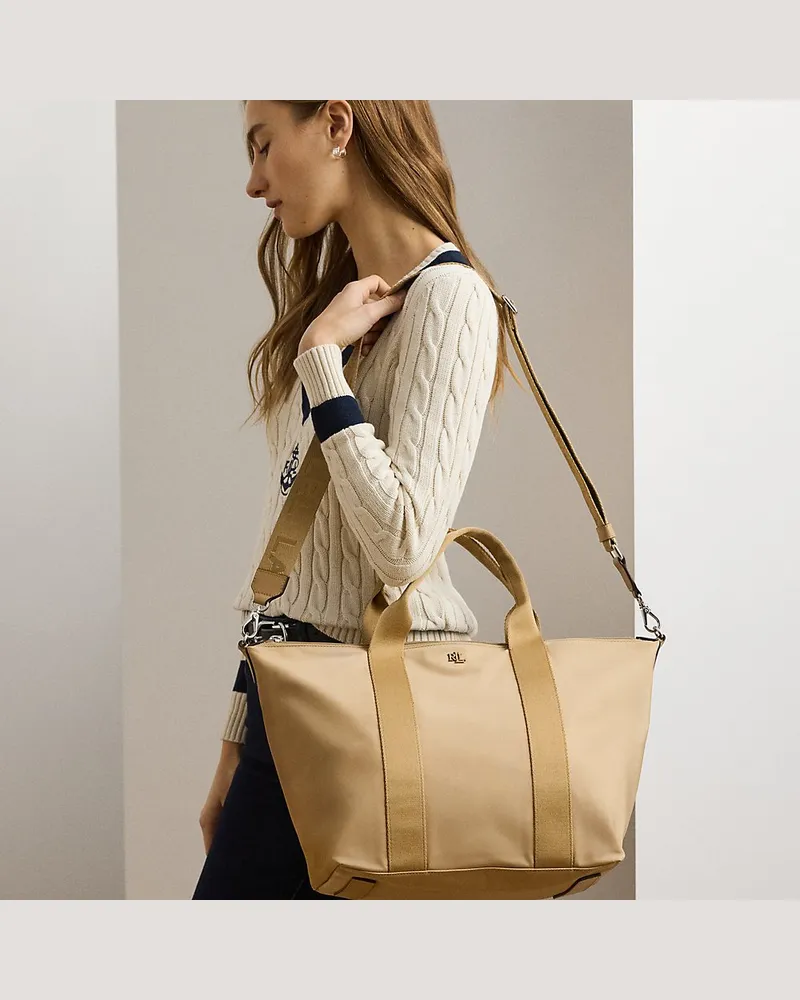 Ralph Lauren Extragroße Tragetasche Stevie aus Nylon Tan