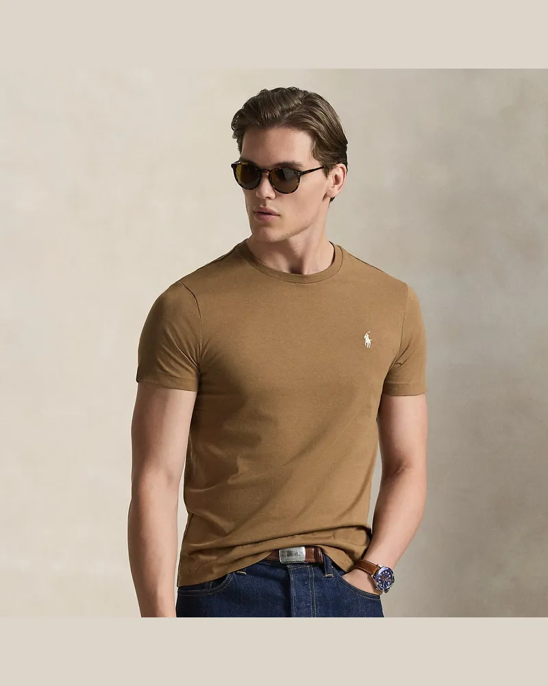 Ralph Lauren Custom-Slim-Fit Jersey-T-Shirt Brown