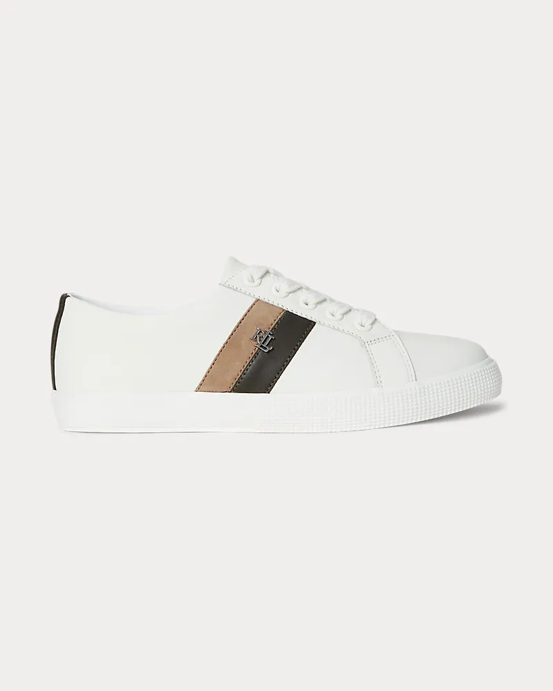 Ralph Lauren Color-Block-Sneaker Janson II aus Leder White