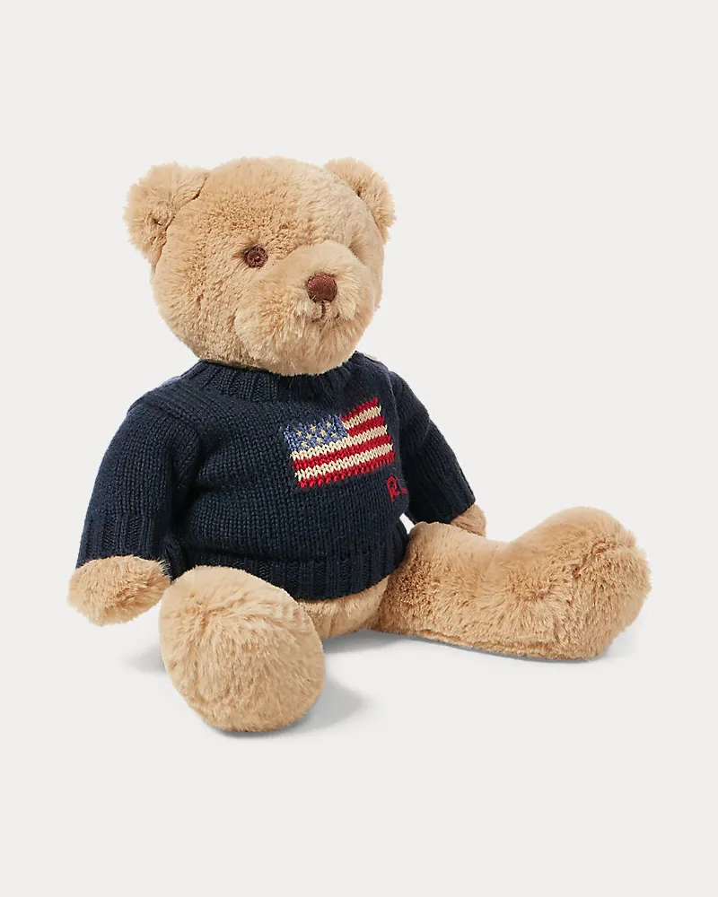 Ralph Lauren Kleiner Polo Bear mit Flaggenpullover Blue