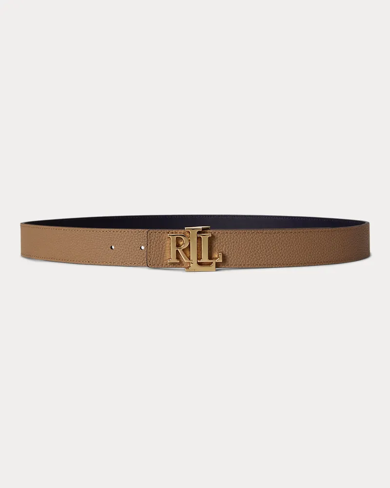 Ralph Lauren Wendegürtel aus Narbenleder mit Logo Multi