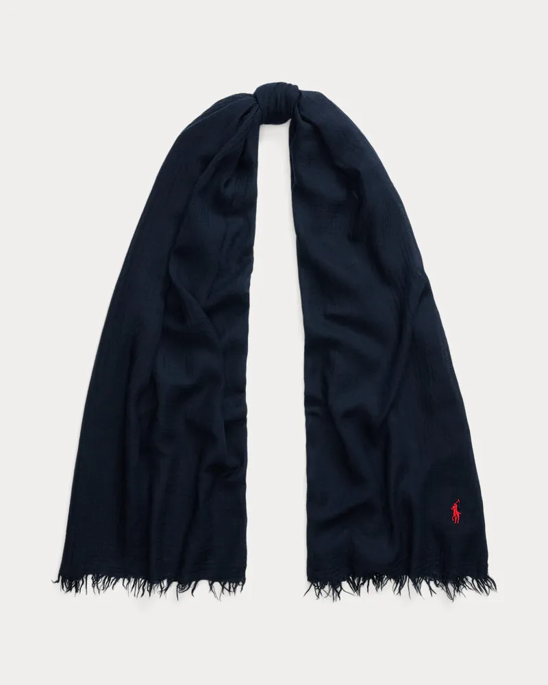 Ralph Lauren Schal mit Fransenbesatz Blue