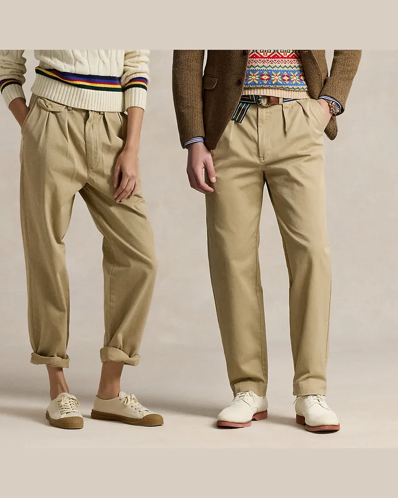 Ralph Lauren Relaxed-Fit Chinohose Whitman mit Falten Tan