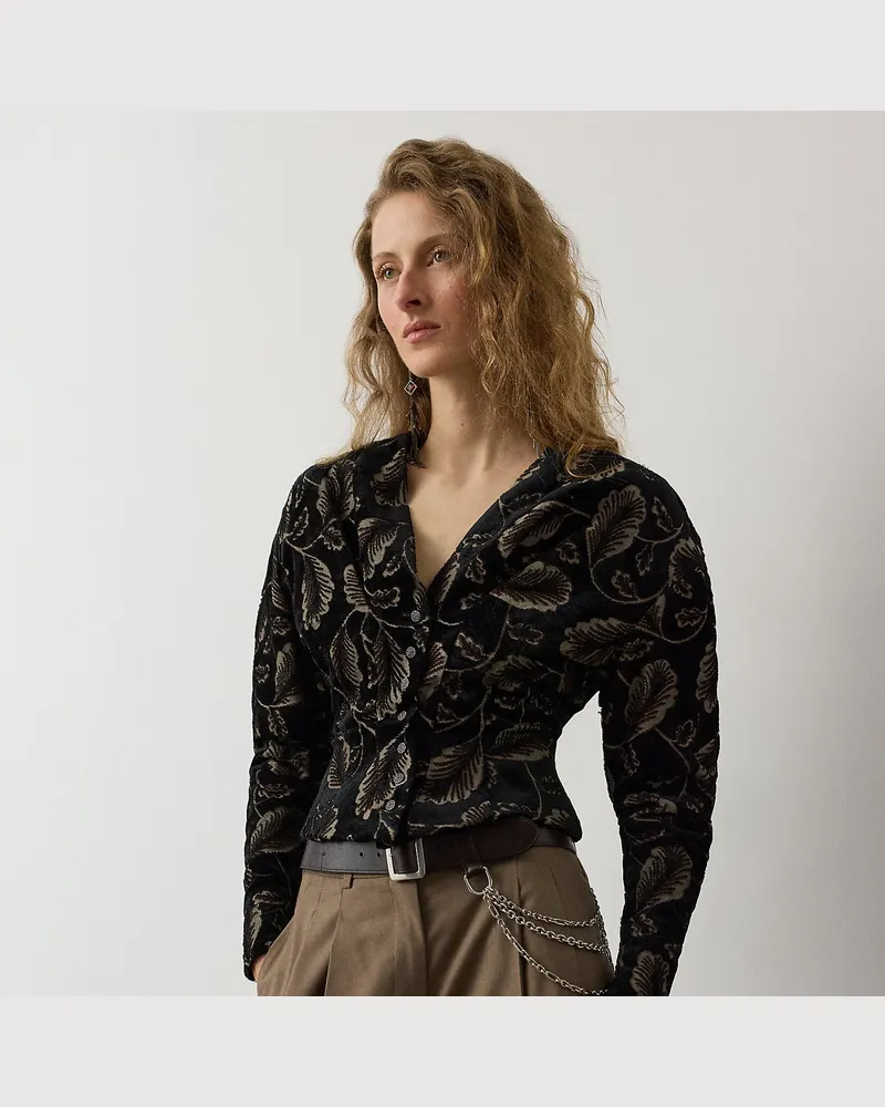Ralph Lauren Samt-Jacquardjacke Pendy mit Federmuster Grey