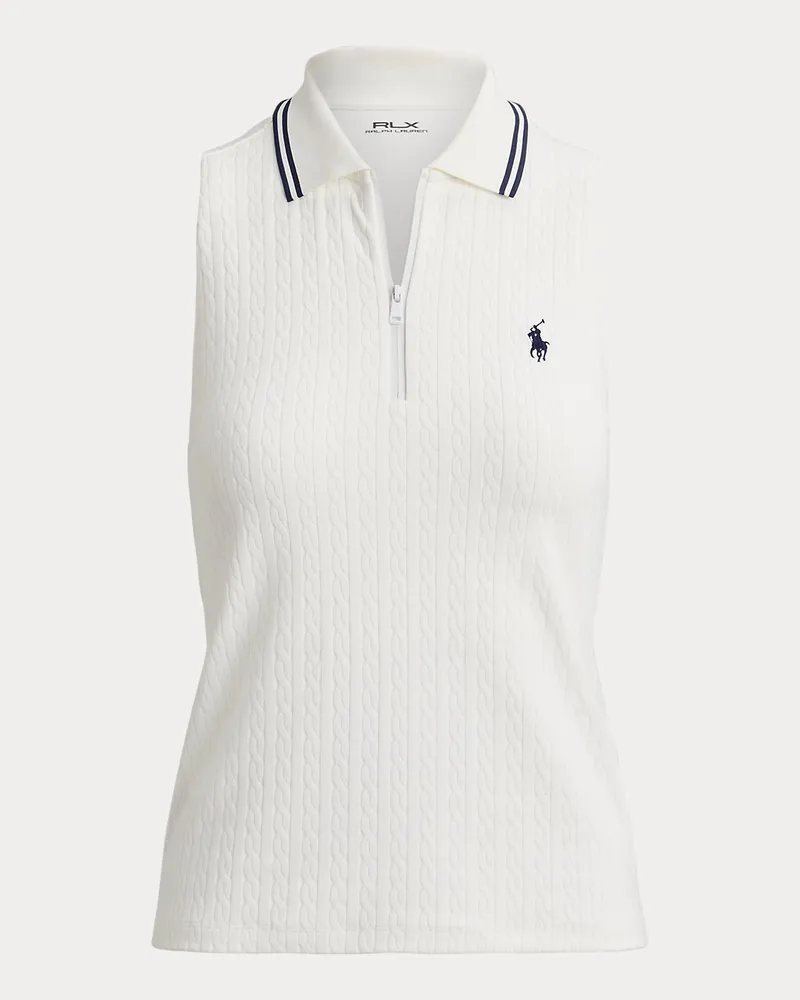 Ralph Lauren Ärmelloses Slim-Fit Racerback-Poloshirt White