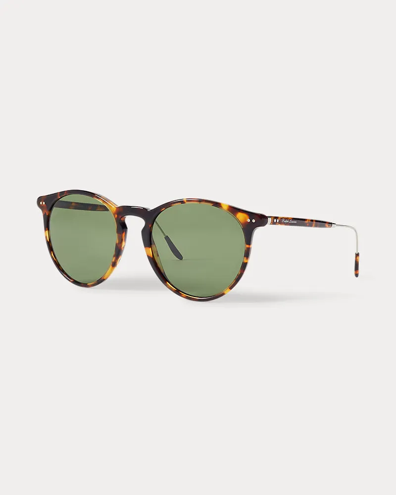 Ralph Lauren Traditionelle runde Sonnenbrille Brown
