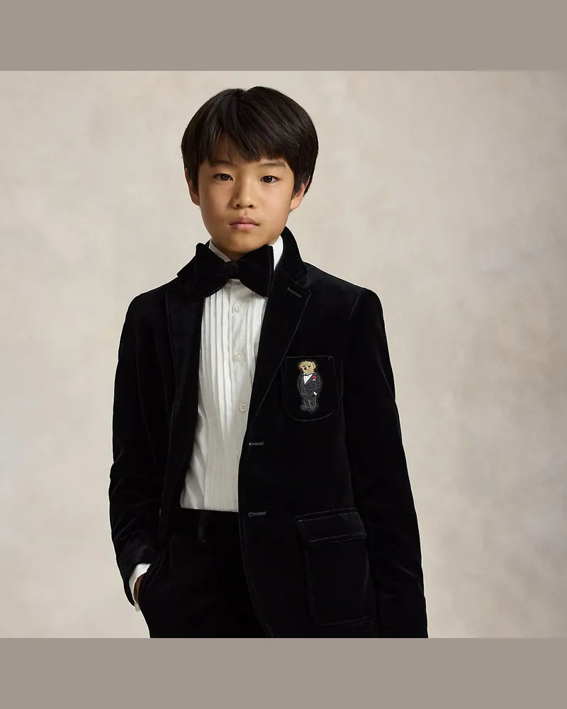 Ralph Lauren Samtjacke mit Polo Bear Black