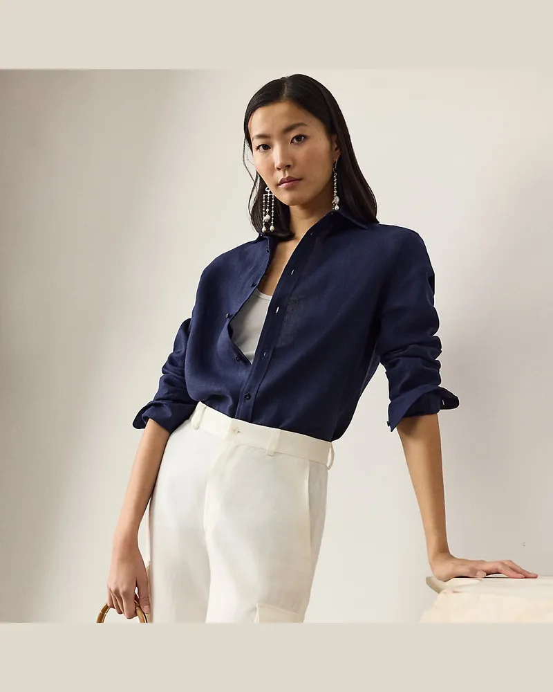 Ralph Lauren Relaxed-Fit Leinenhemd Adrien Blue