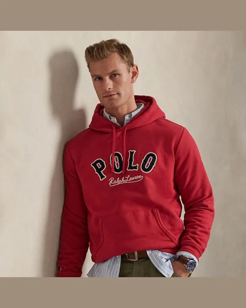 Ralph Lauren Fleece-Kapuzenshirt RL mit Western-Logo Red