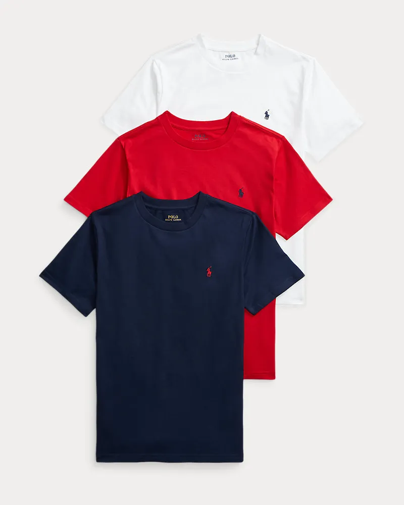 Ralph Lauren 3er-Pack Rundhals-T-Shirts aus Jersey Multi