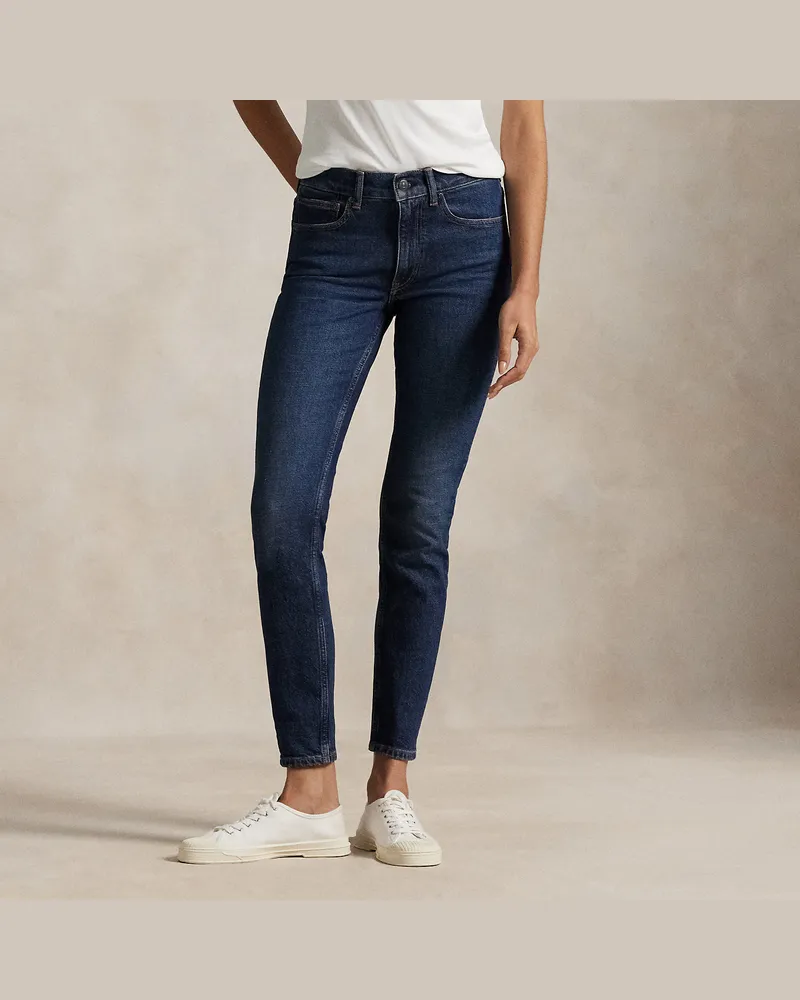 Ralph Lauren Super-Slim-Jeans mit mittlerer Leibhöhe Blue