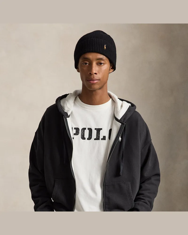 Ralph Lauren Relaxed-Fit Loopback-Fleece-Kapuzenjacke Black