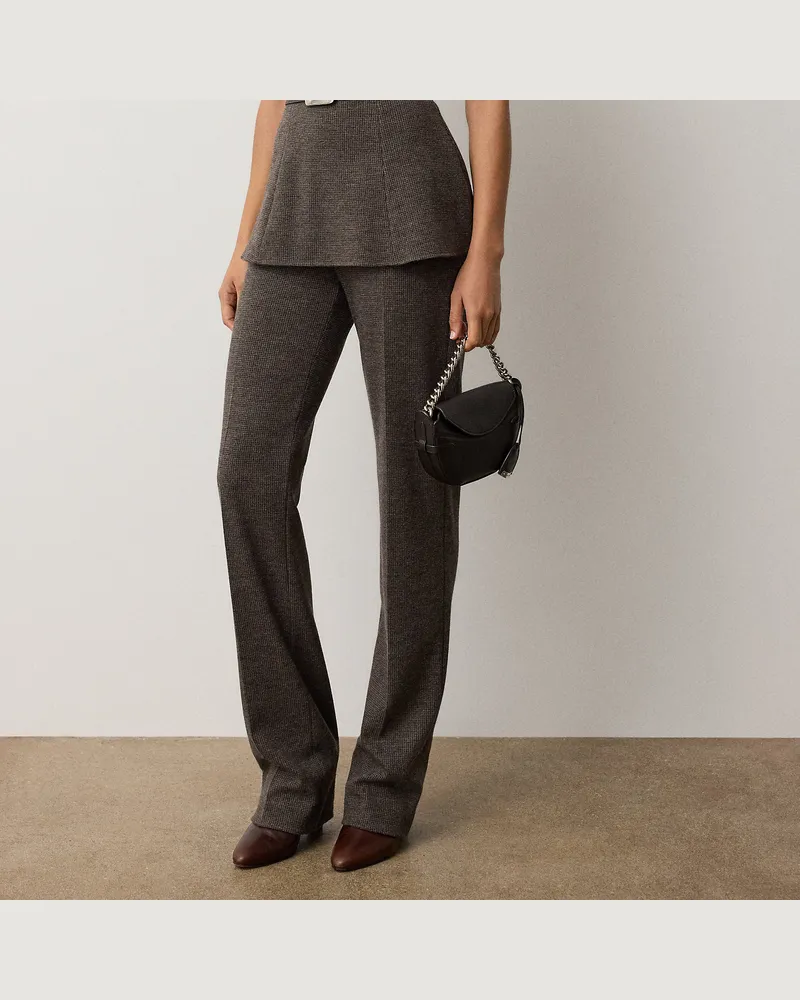 Ralph Lauren Gemusterte Hose Macy mit weitem Bein Brown