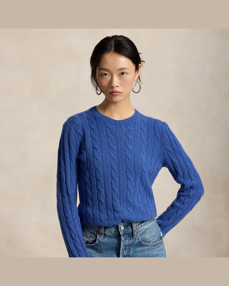 Ralph Lauren Kaschmirpullover mit Zopfmuster Blue