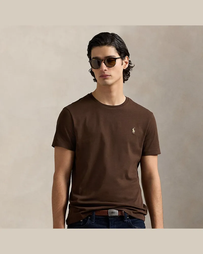 Ralph Lauren Custom-Slim-Fit Jersey-T-Shirt Brown