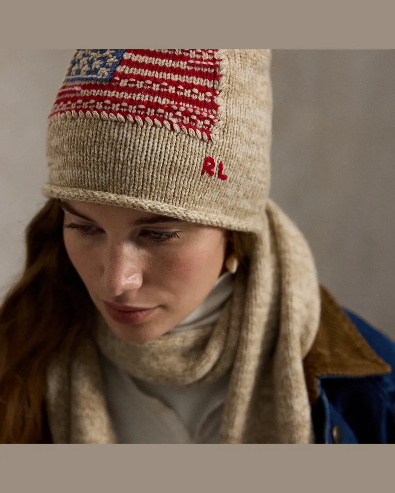 Ralph Lauren Mütze aus Wollmischung mit Flagge Brown