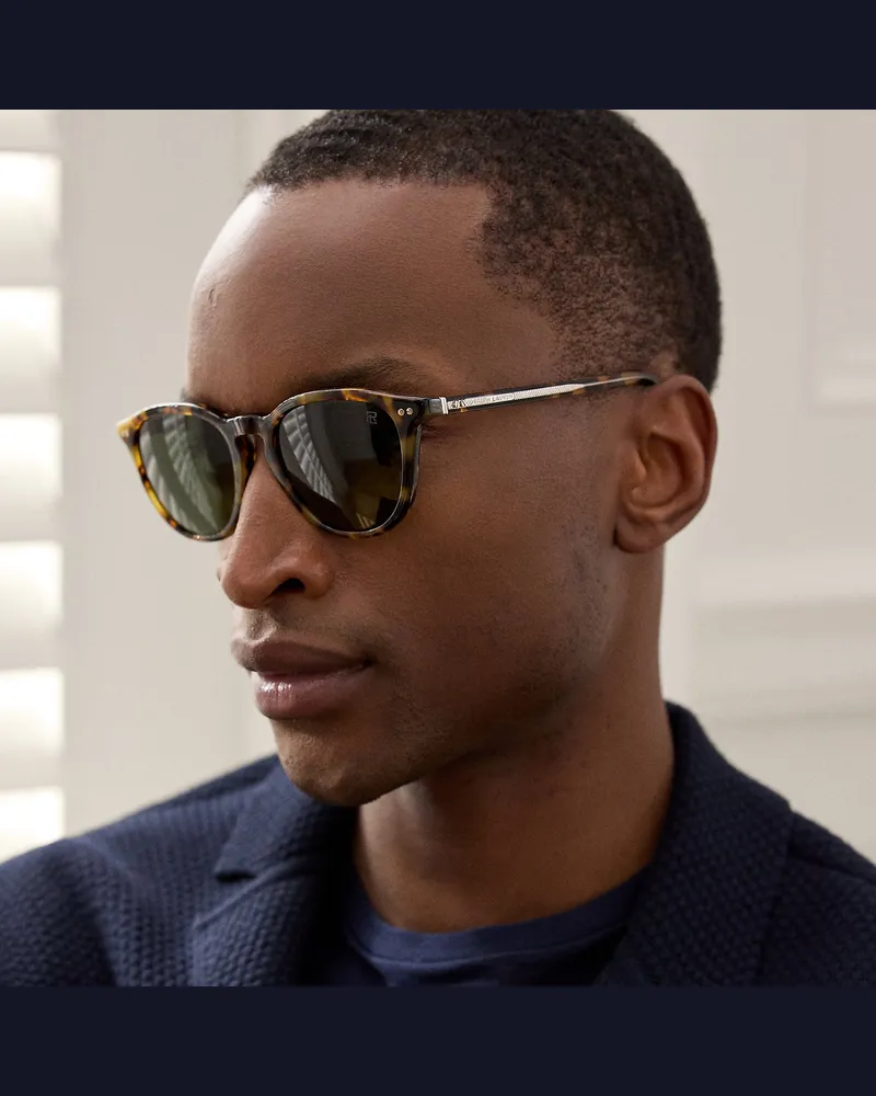 Ralph Lauren Runde Sonnenbrille Automotive Brown