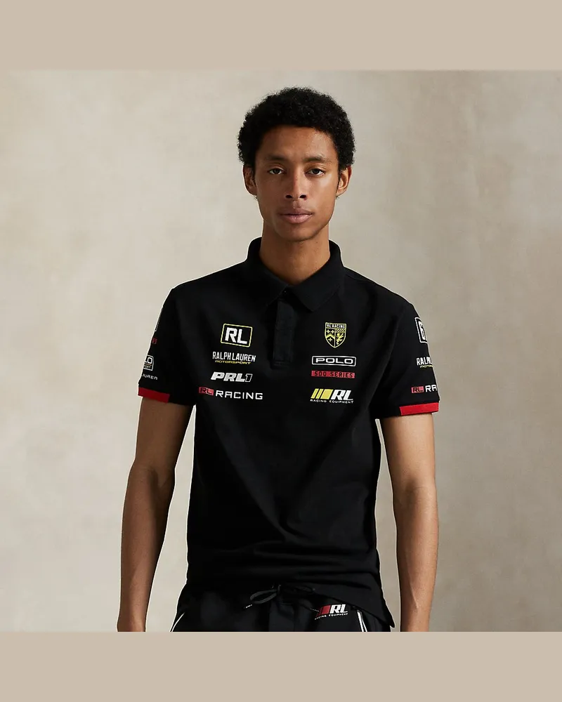 Ralph Lauren Custom-Slim-Fit Piqué-Poloshirt Black