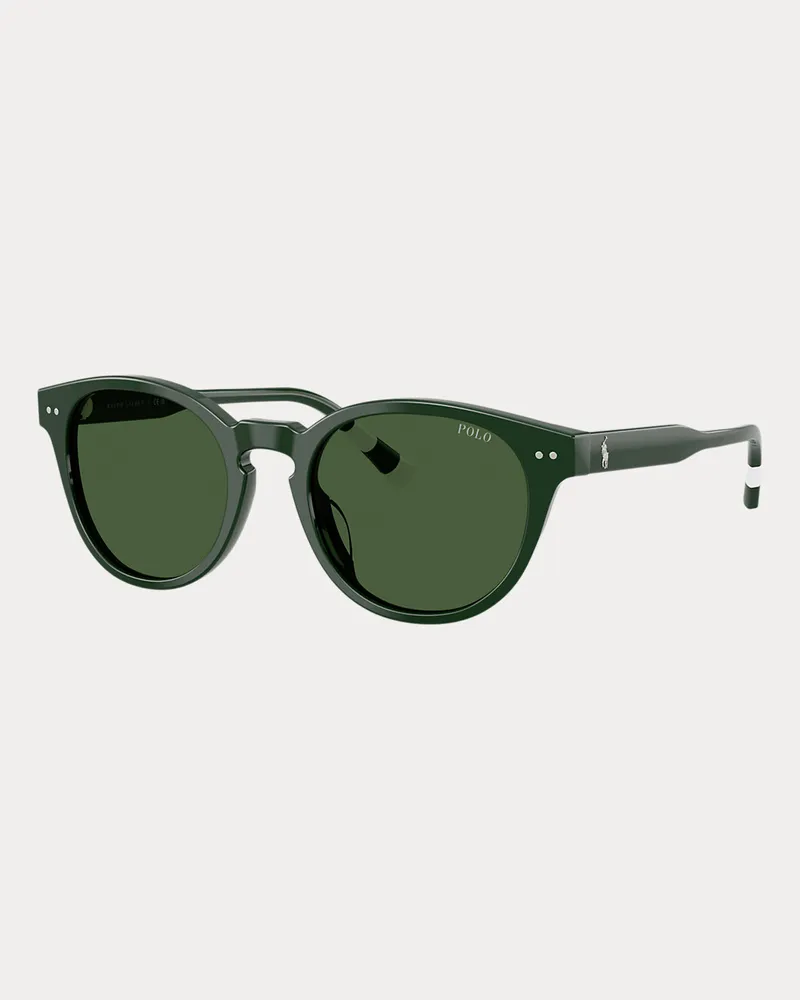 Ralph Lauren Runde Sonnenbrille mit Rugby-Streifen Green