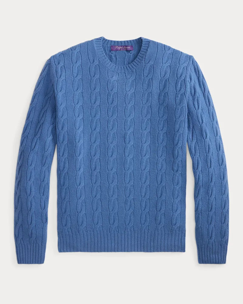 Ralph Lauren Kaschmirpullover mit Zopfmuster Blue
