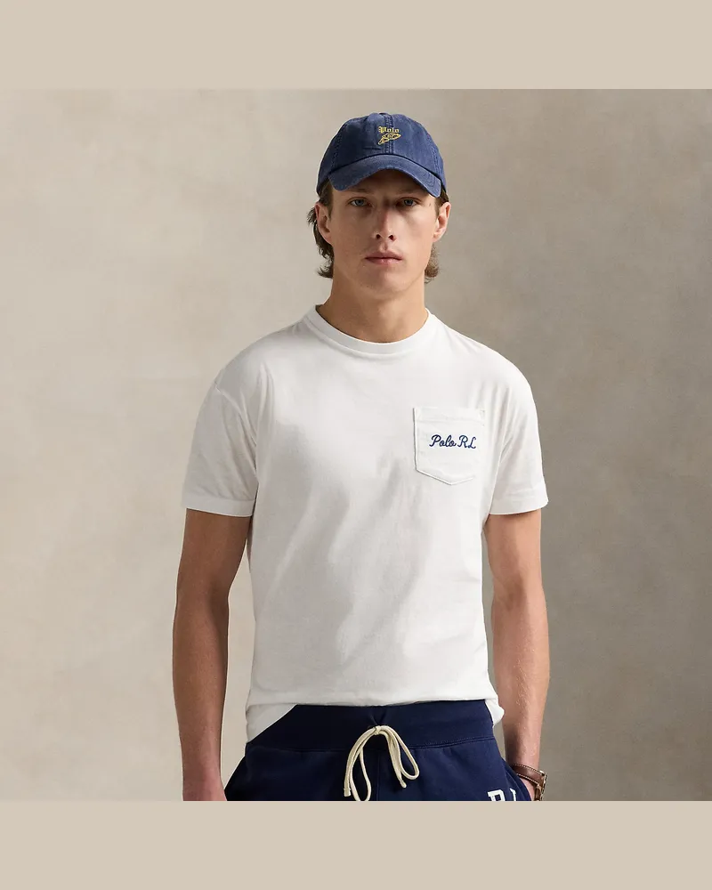 Ralph Lauren Classic-Fit Jersey-T-Shirt mit Polo Bear White