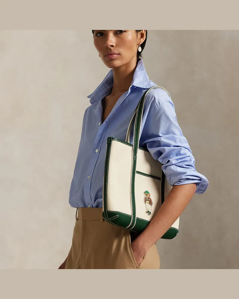 Ralph Lauren Kleine Shopper-Tragetasche mit Polo Bear Tan