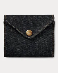 Ralph Lauren Indigoblaue Denim-Brieftasche Blue