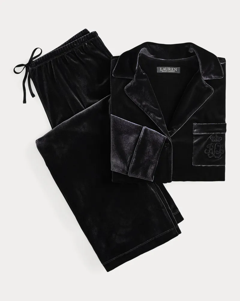 Ralph Lauren Pyjama aus Samt Black