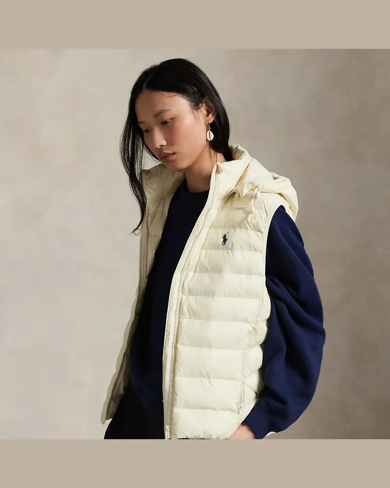Ralph Lauren Wasserabweisende verstaubare Weste Cream