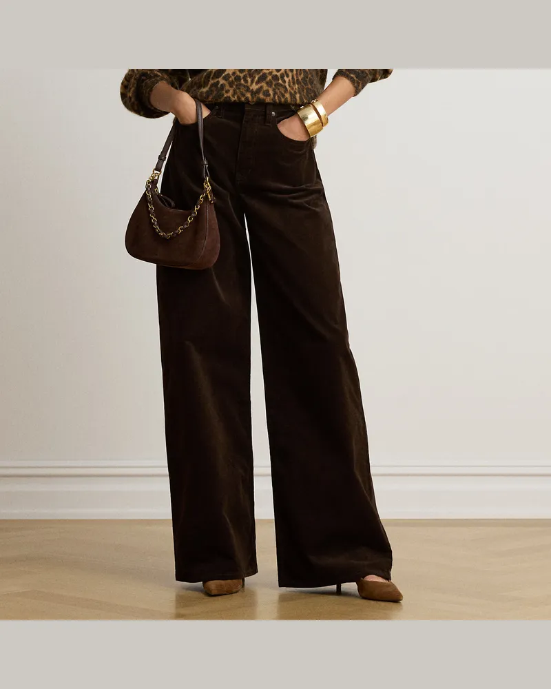 Ralph Lauren Kordsamthose mit besonders weitem Bein Brown