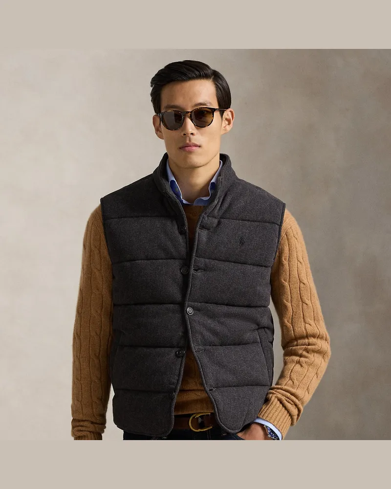 Ralph Lauren Gerippte Weste mit Fischgratmuster Grey