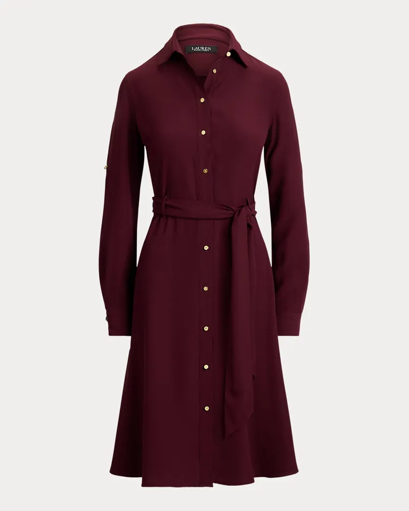 Ralph Lauren Hemdkleid aus beidseitigem Georgette Red