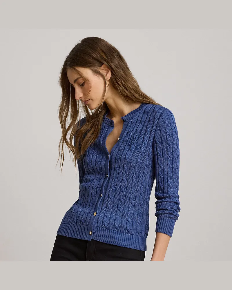 Ralph Lauren Strickjacke mit Zopfmuster Purple
