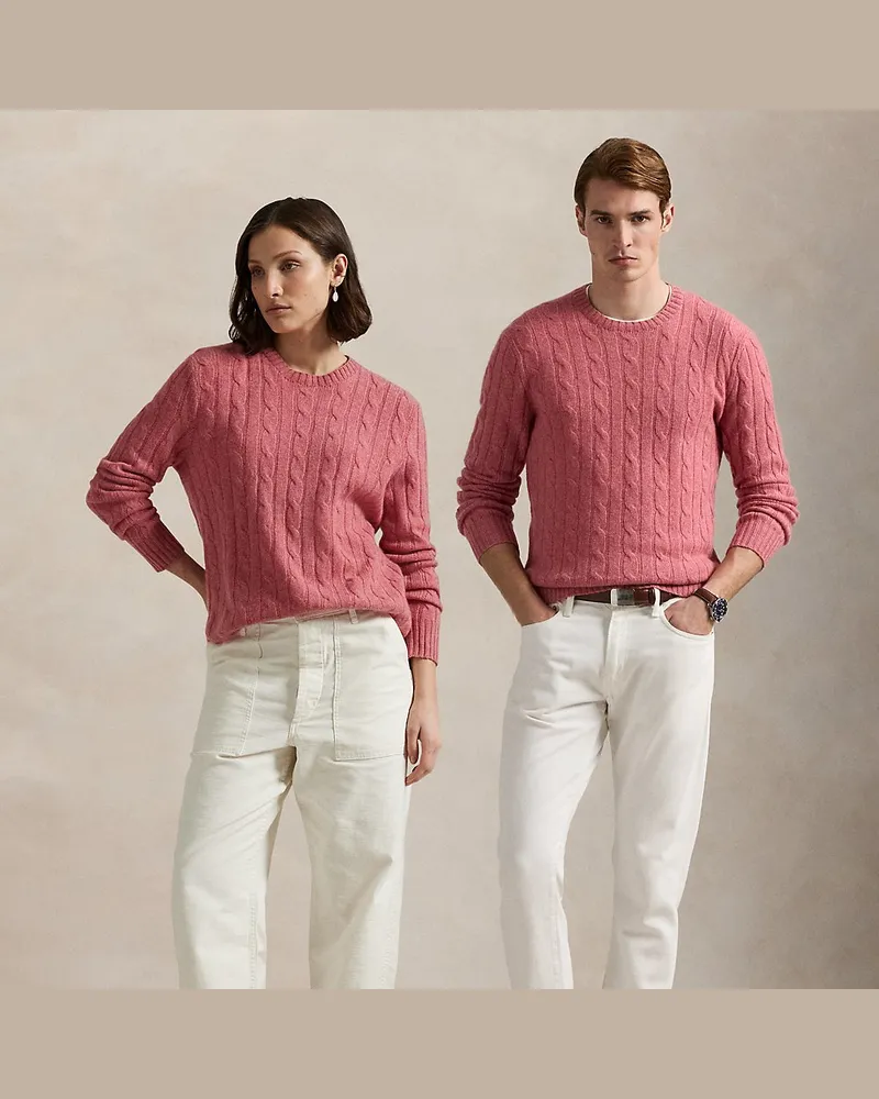 Ralph Lauren Der Kaschmirpullover mit Zopfmuster Red