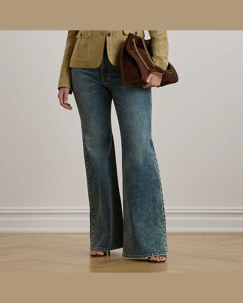 Ralph Lauren Plus Größen - Ausgestellte Jeans mit hoher Leibhöhe Blue