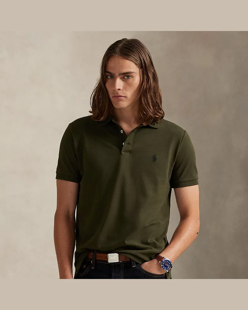 Ralph Lauren Custom-Slim-Fit Piqué-Poloshirt Green
