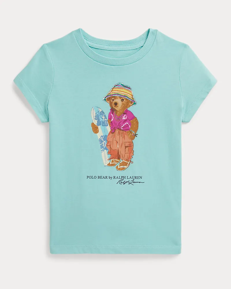 Ralph Lauren Baumwolljersey-T-Shirt mit Polo Bear Blue